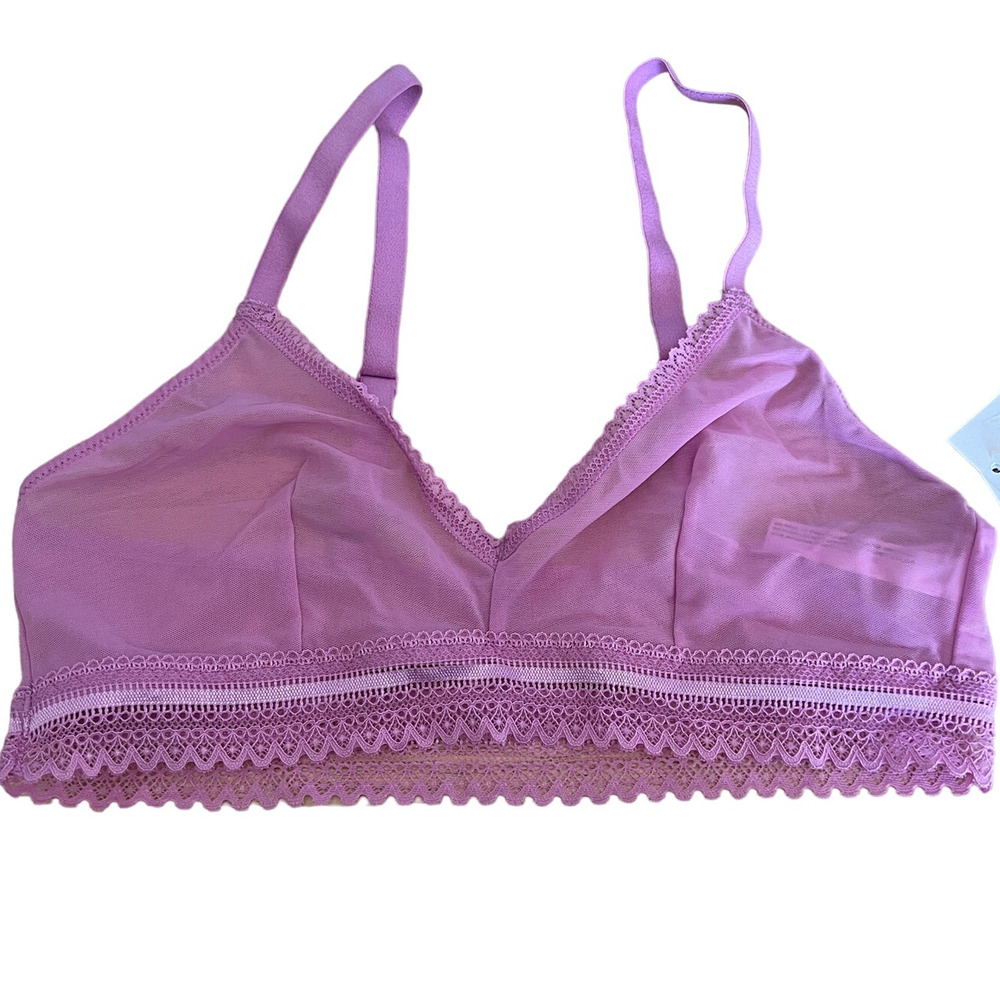 Auden Women's Pink Mesh Bralette With Adjustable Straps - Size Medium - NWT